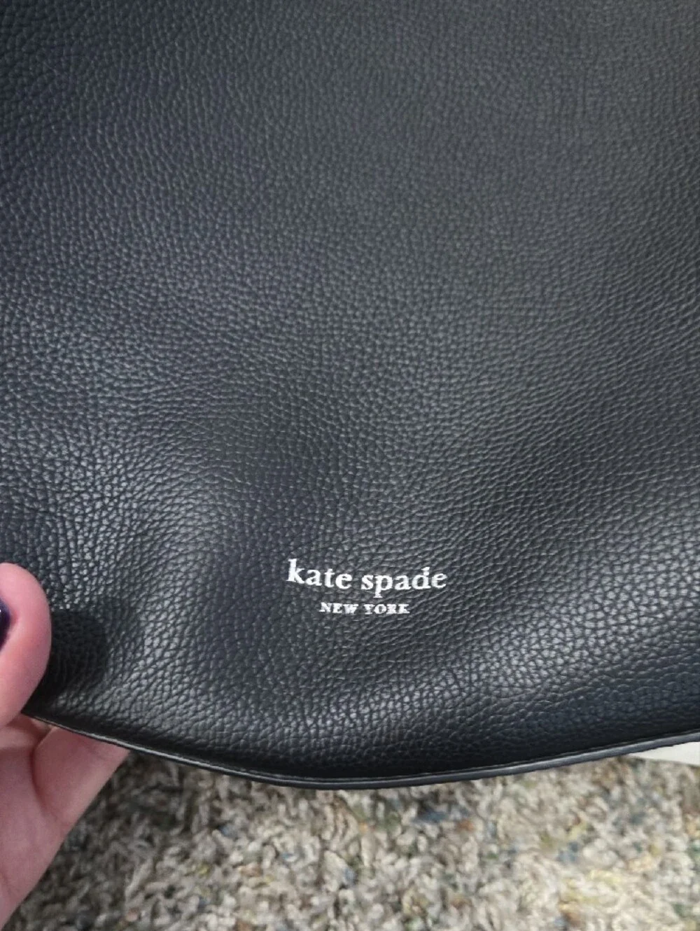 kate spade Black Pebbled Leather Shoulder Hobo